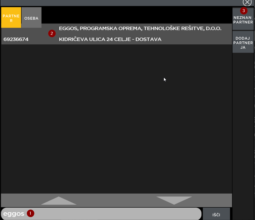Izbrani partner na računu