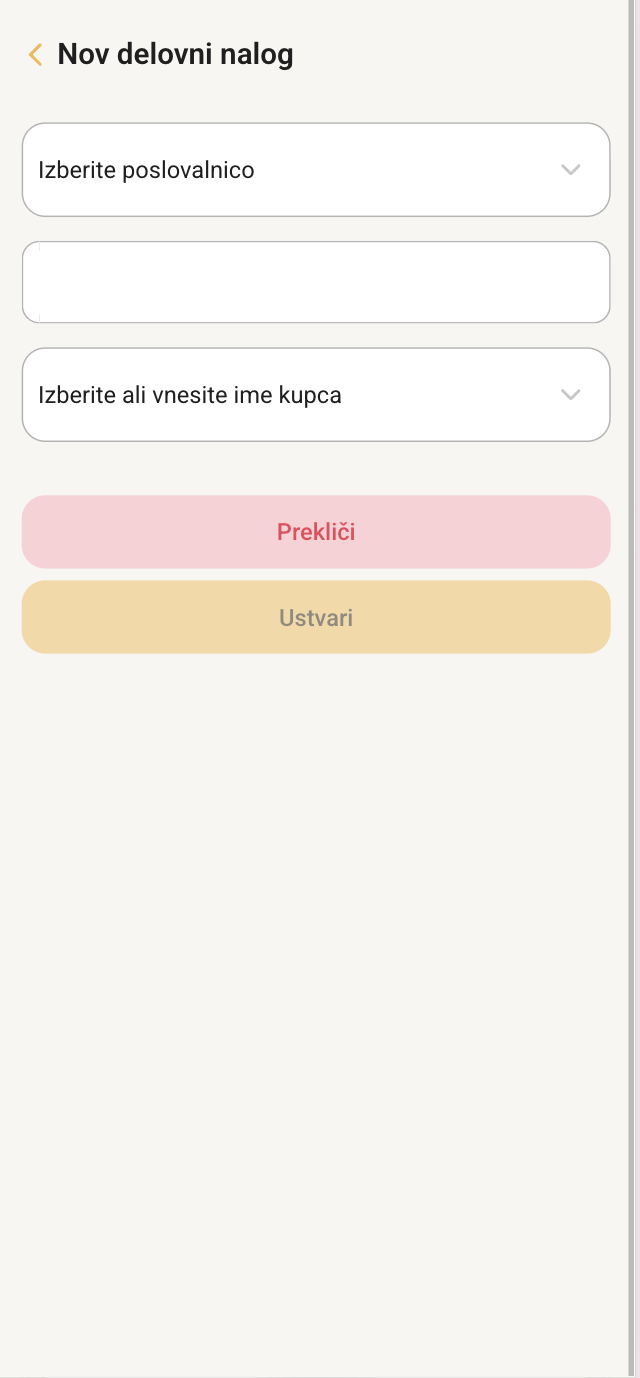 Obrazec za nov delovni nalog