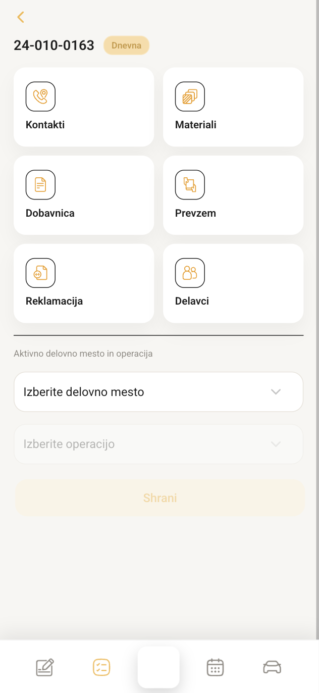 Pregled izbranega delovnega naloga